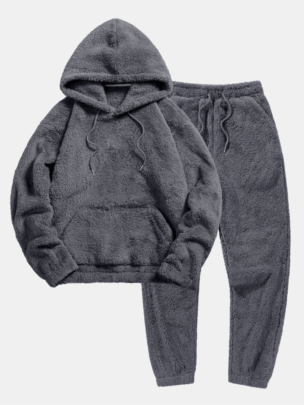 Hoooyi Basic Teddy Hoodie & Teddy Jogger Pants